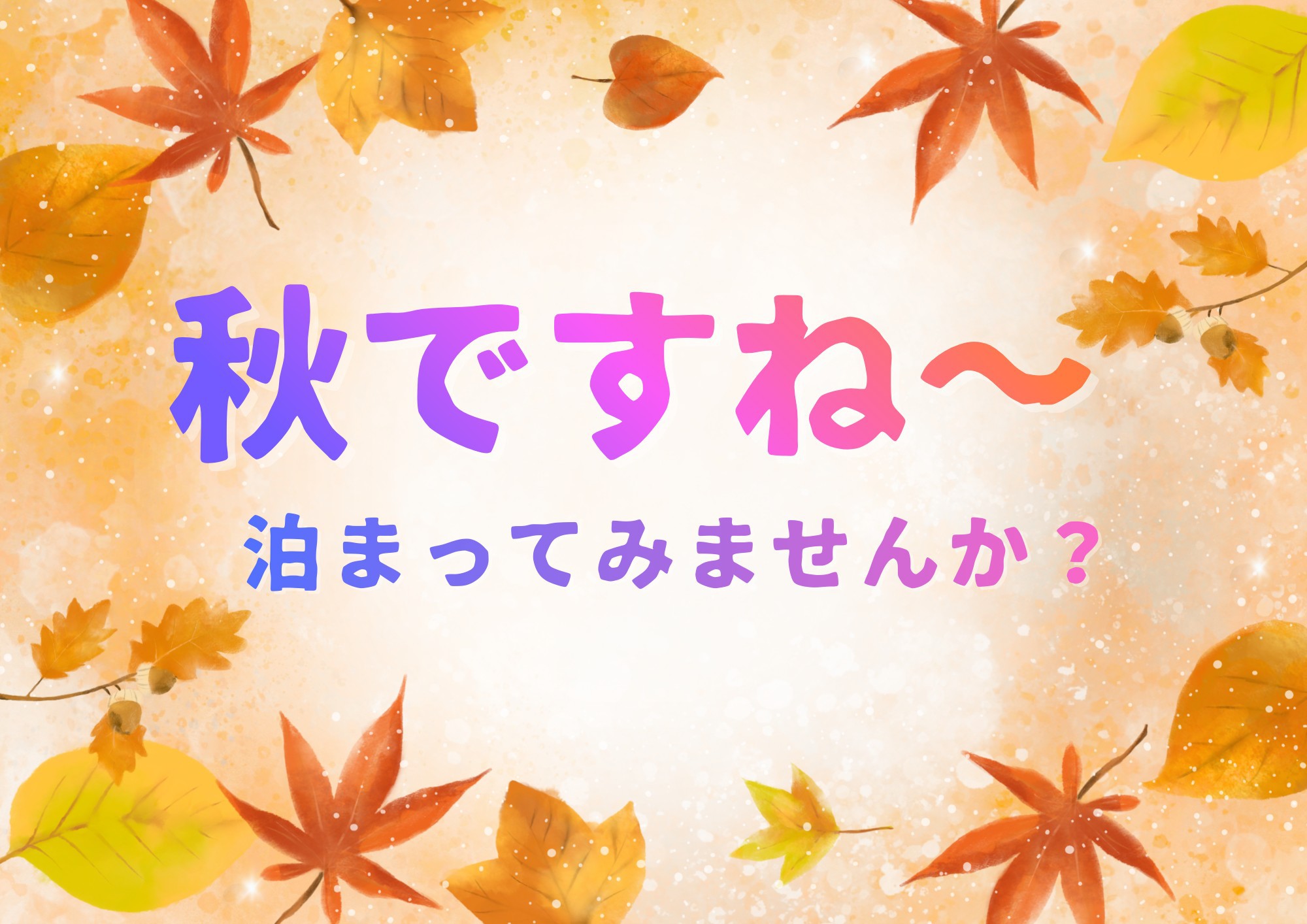 秋ですね〜泊まってみませんか？【素泊まり】