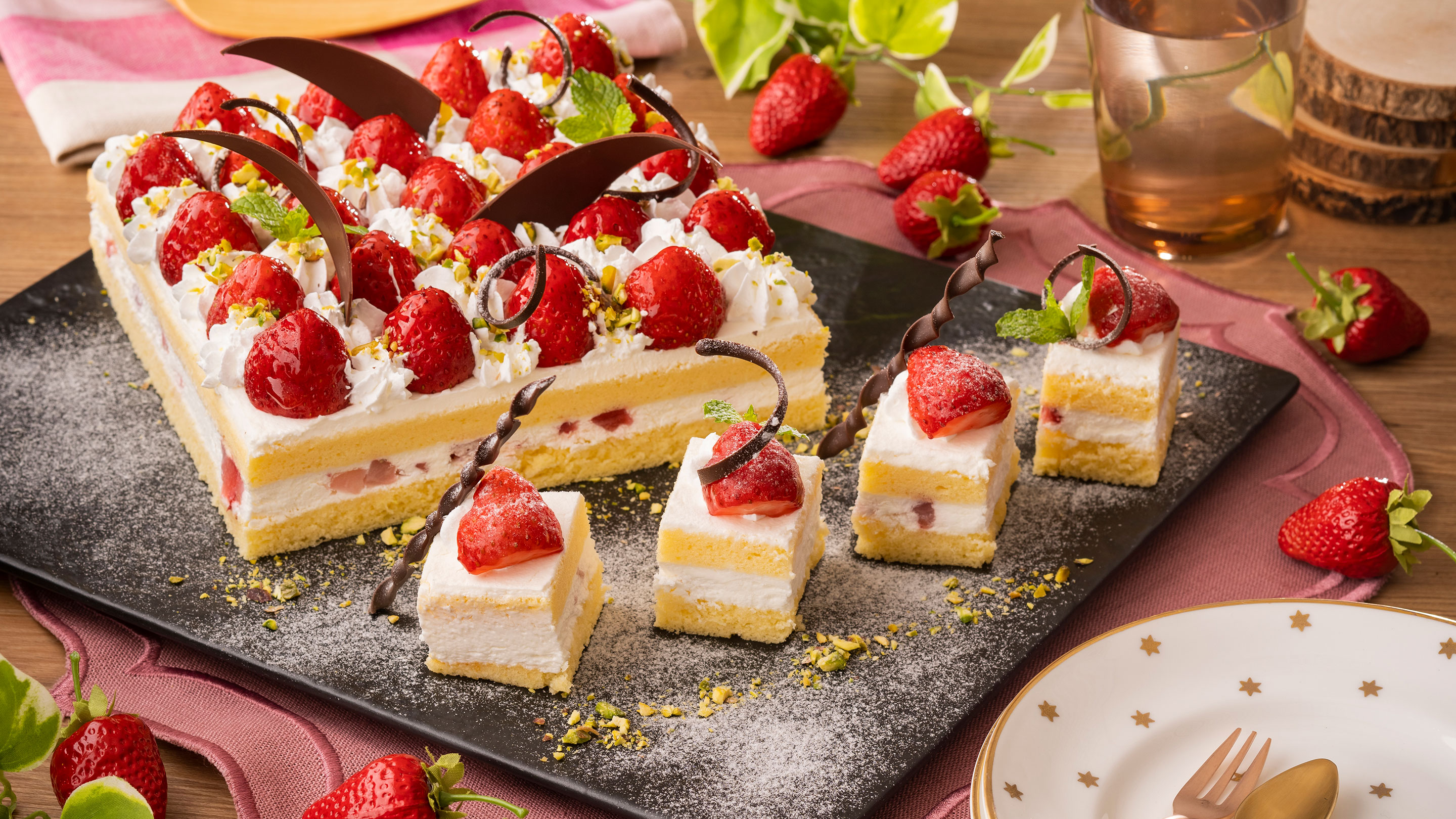 ストロベリーショートケーキ（4/8～6/30春のフェアメニュー）　※イメージ