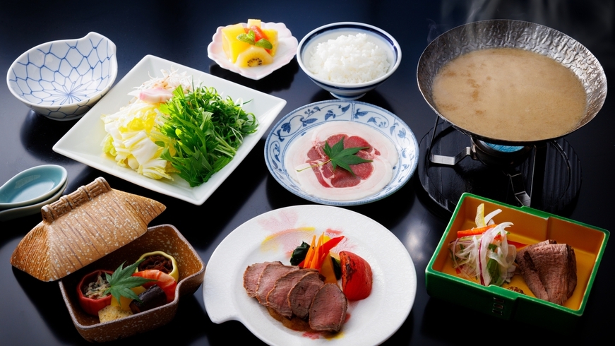 【2食付：ジビエ】本場の鹿肉＆イノシシ肉を食す。美山味覚を堪能♪