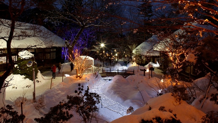 感動の冬の夜をお過ごしいただけるでしょう・・・里山の情緒たっぷり雪の世界をお楽しみください。。。