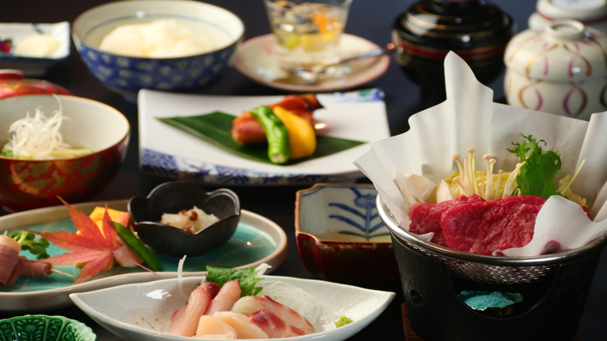 鳥取和牛すき焼き鍋会席のミニ御膳【春秋】