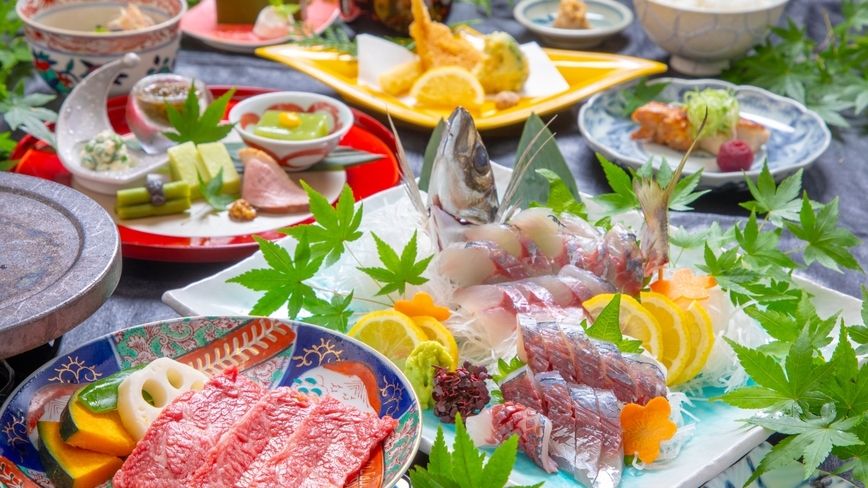 【スタンダードプラン】〜豊後の美味を心ゆくまで〜大分ブランド関あじ姿造り会席【ドリンクコーナー無料】