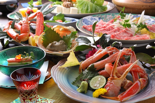 朝食はいりません！一泊夕食プラン♪但馬牛のしゃぶしゃぶとかにのよくばりプラン！【部屋食】