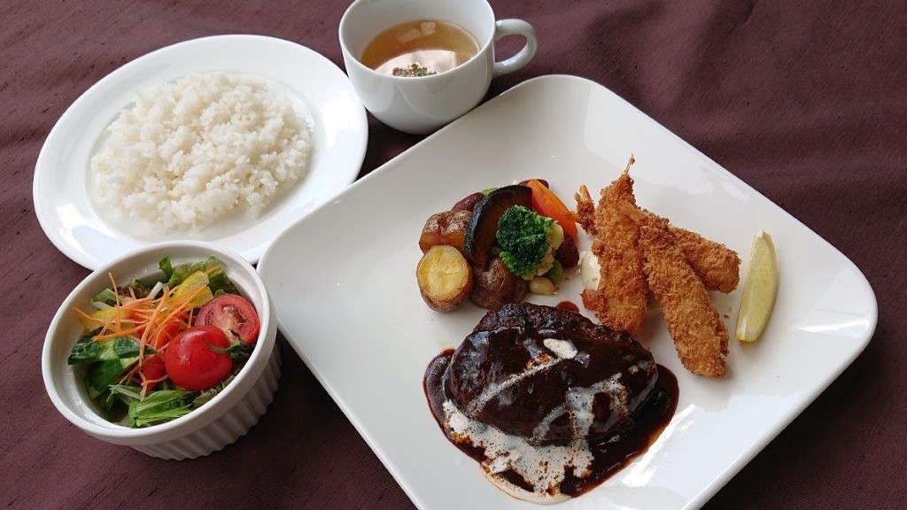 【ビジネス＆一人旅プラン】特製ハンバーグプレート＆生ビールサービス！仕事後の一杯に♪（2食付）