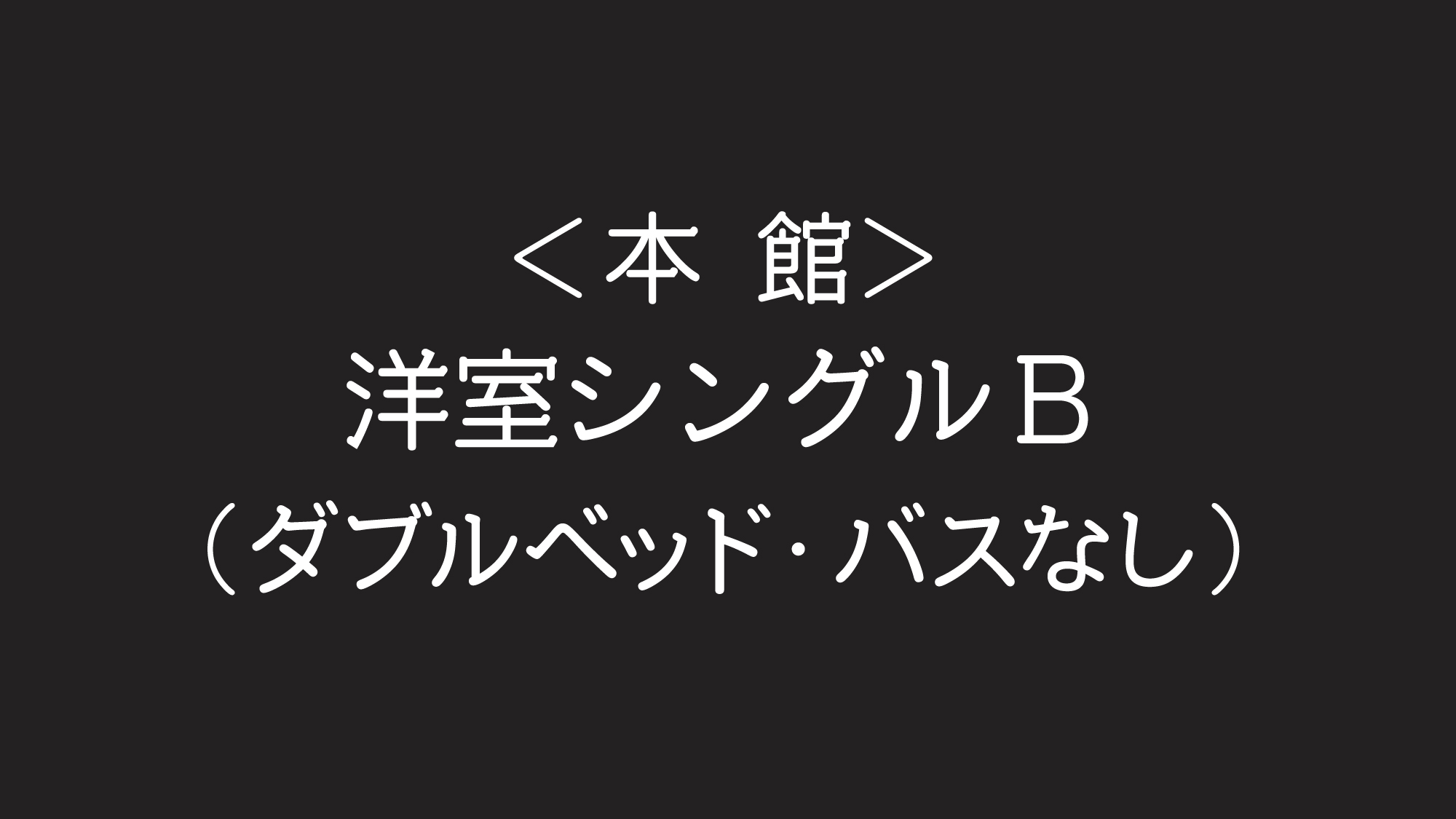 〈本館〉洋室シングルB【ダブルベッド／バス無】