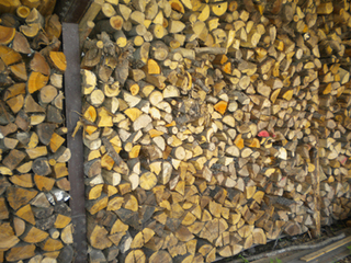 冬に使う薪を保管