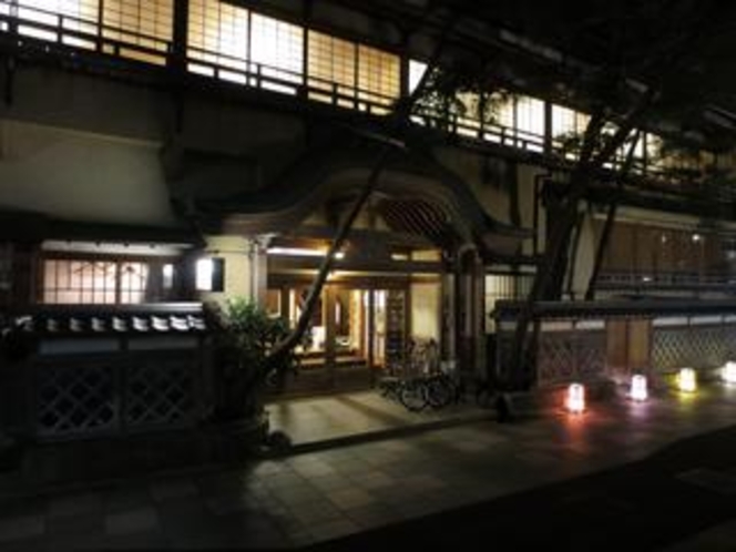 Entrance at night