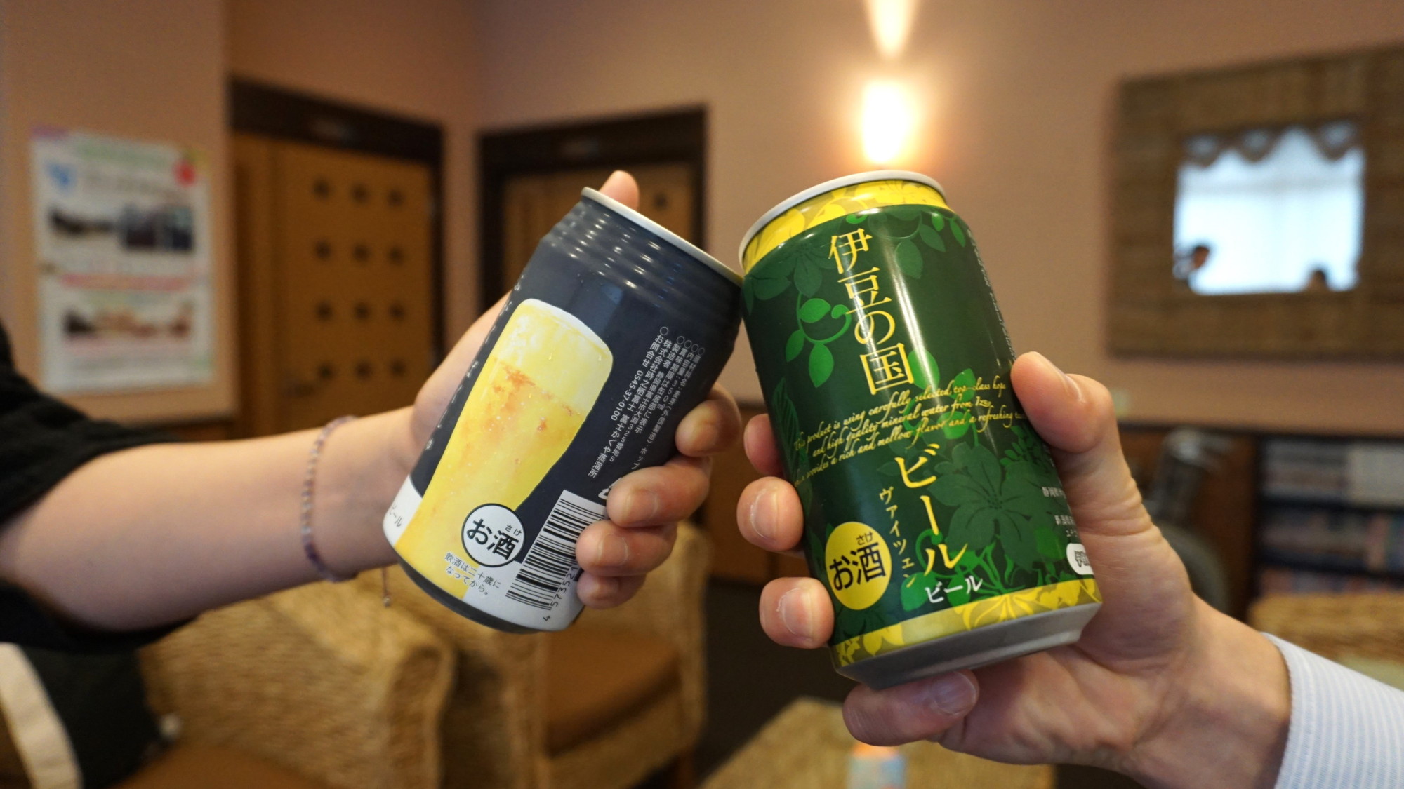 ウェルカムドリンクの自社製造ビール