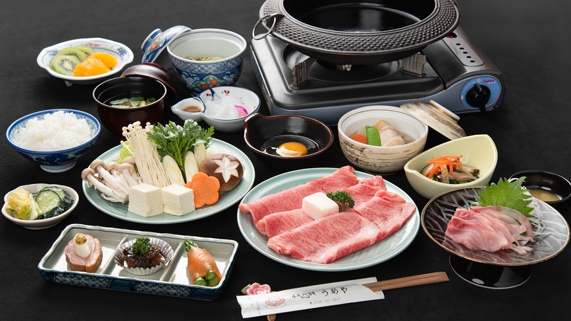 【米沢牛すき焼き/夕食のみ】朝食はいらない方向け！米沢伝統の味付け・調理法にてご賞味下さい！