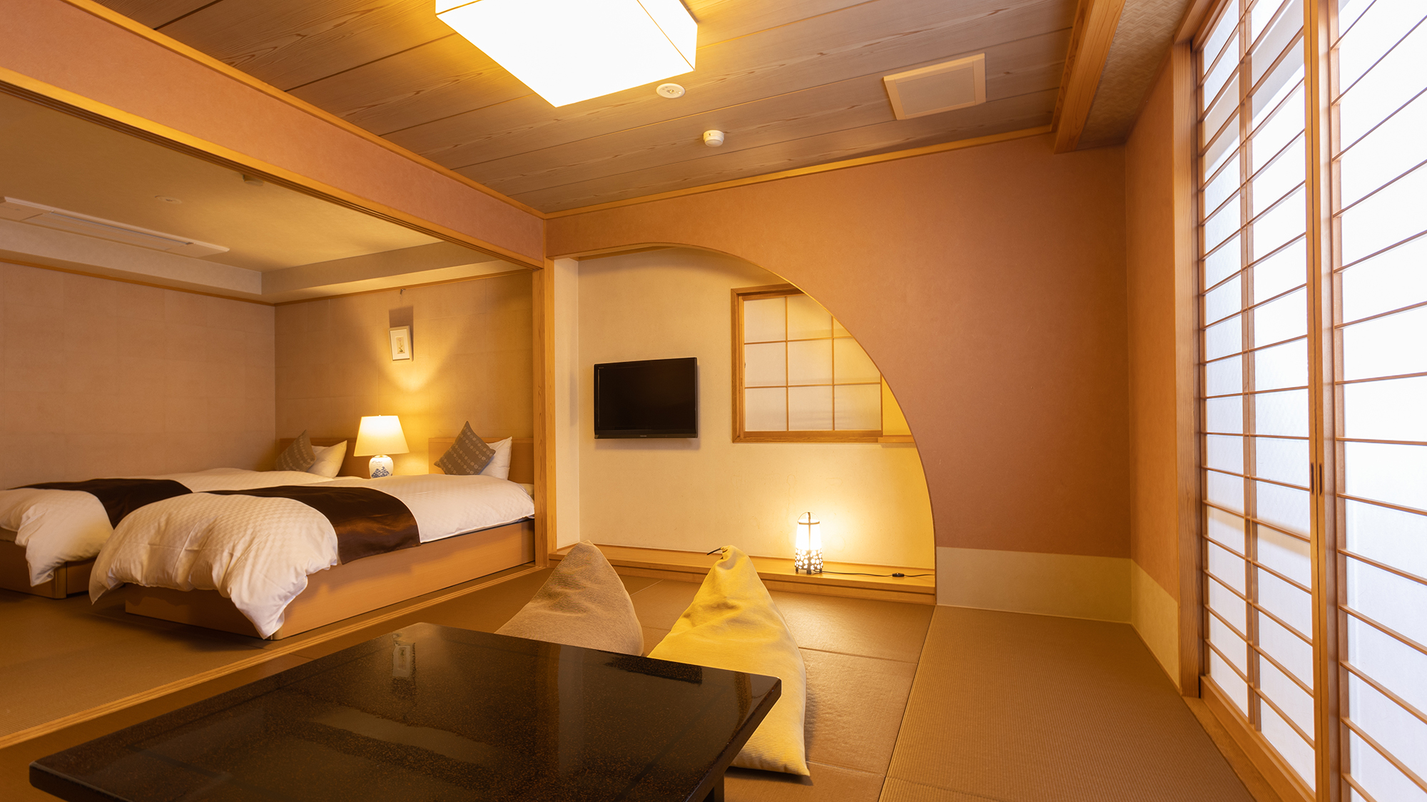 【一般客室B：501】和室＋ベッドルームのお部屋です（501号室のみツキコマ棟ではございません）