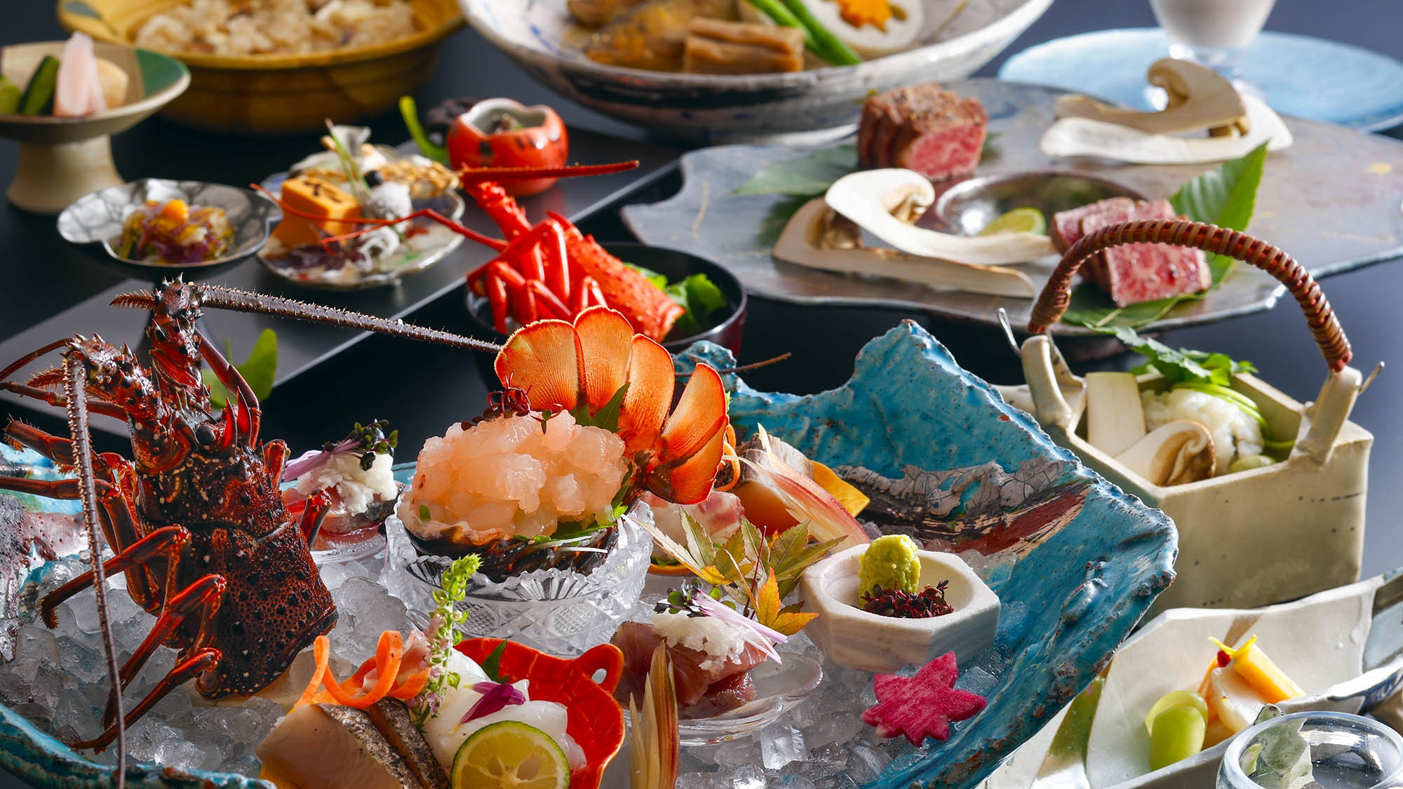 【旬彩美膳】〜大人の贅沢〜 伊勢海老＆姫路和牛 上質会席プラン＜1泊2食＞