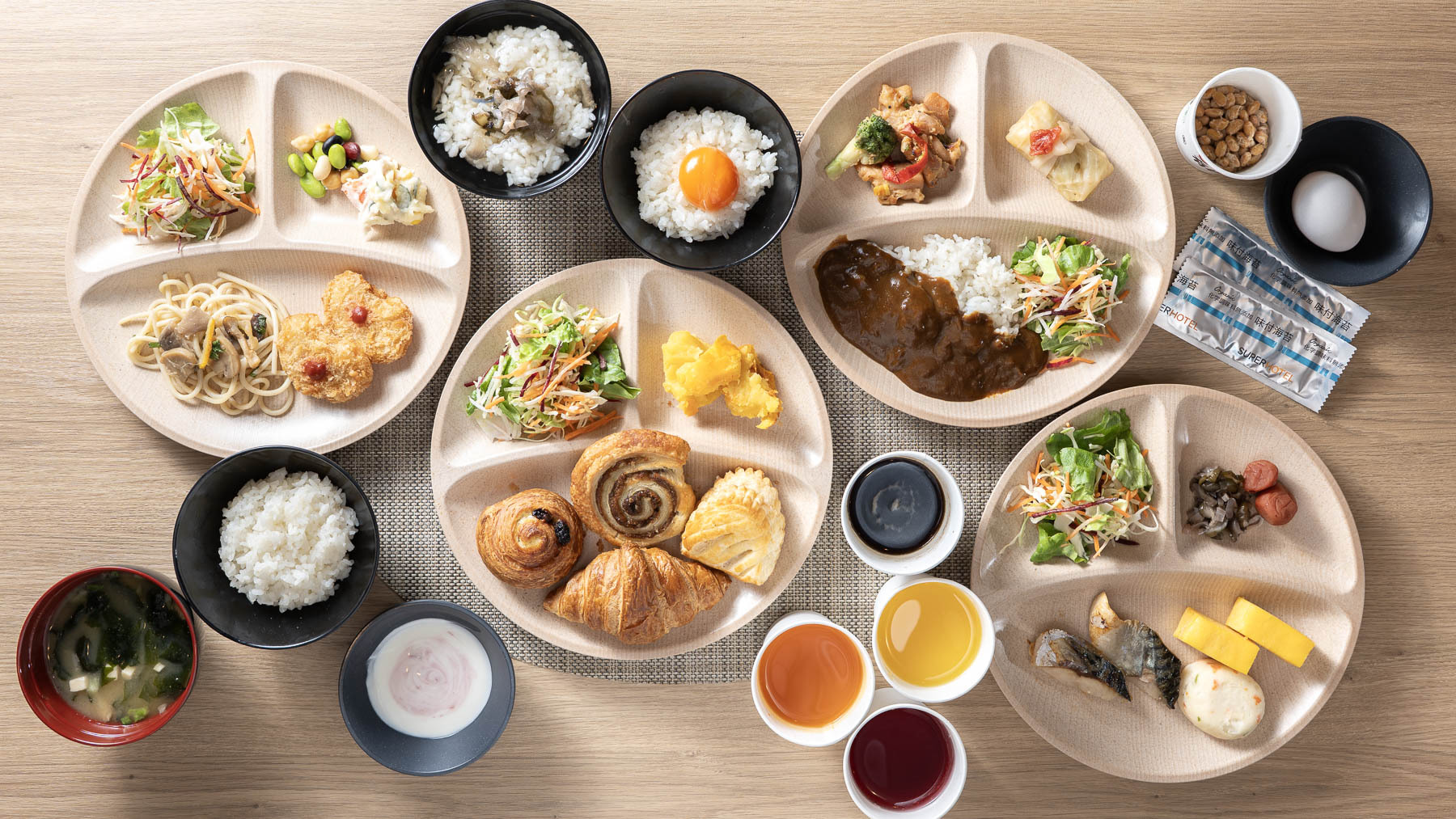 健康朝食盛り付けイメージ