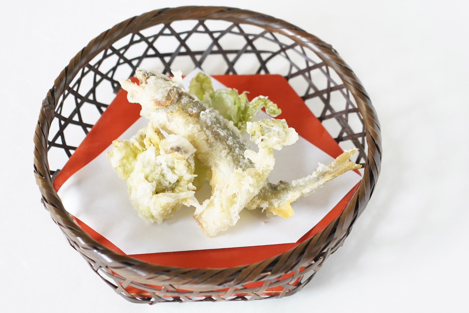 春の基本会席　若鮎の天ぷら