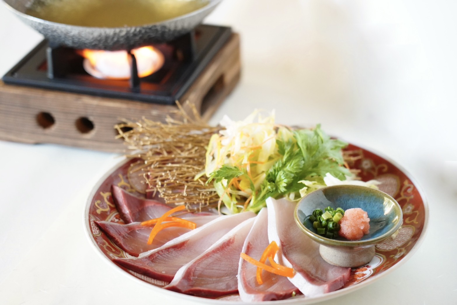 冬の特別会席　鰤のしゃぶしゃぶ