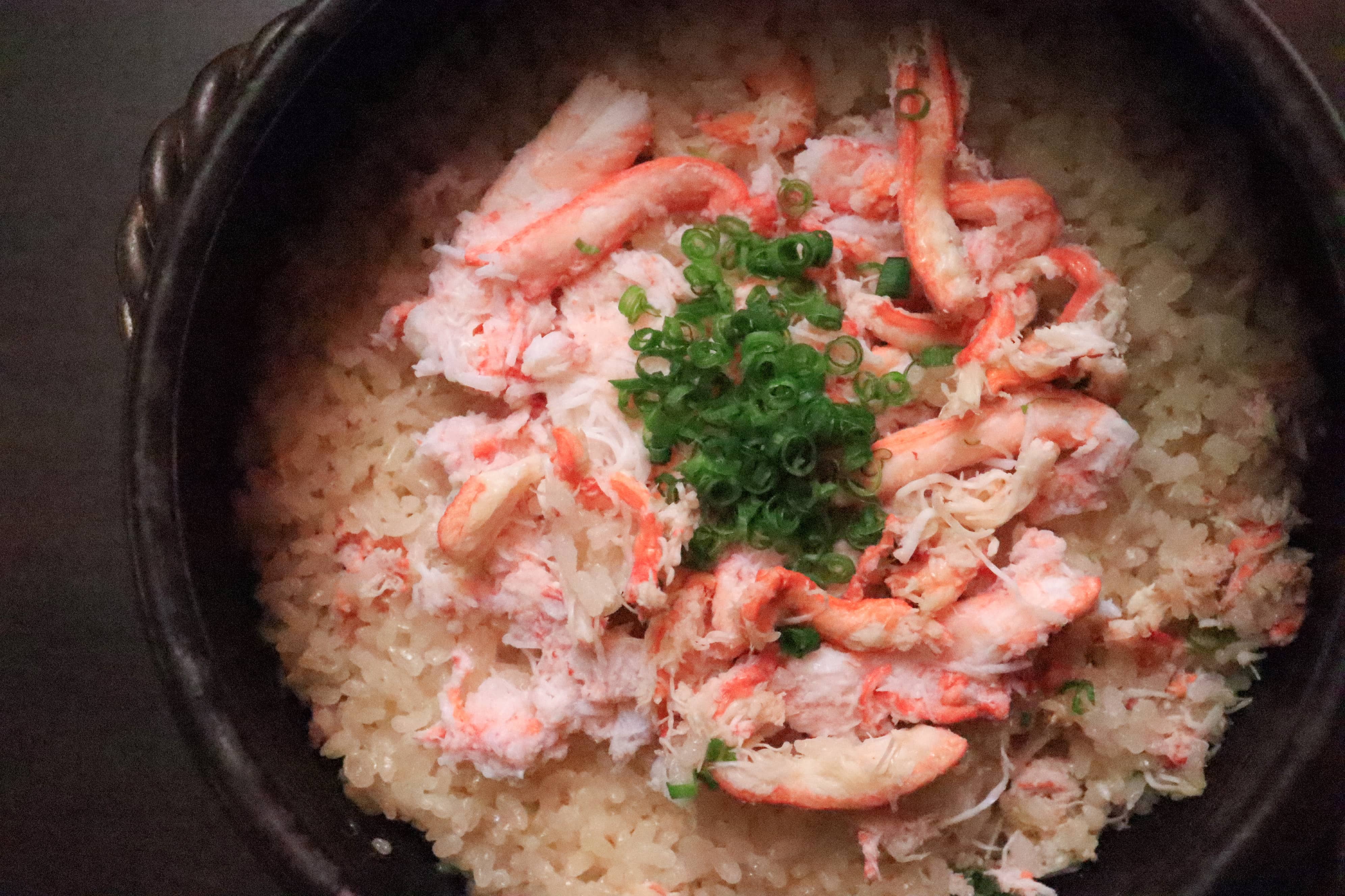 紅ズワイ蟹土鍋御飯