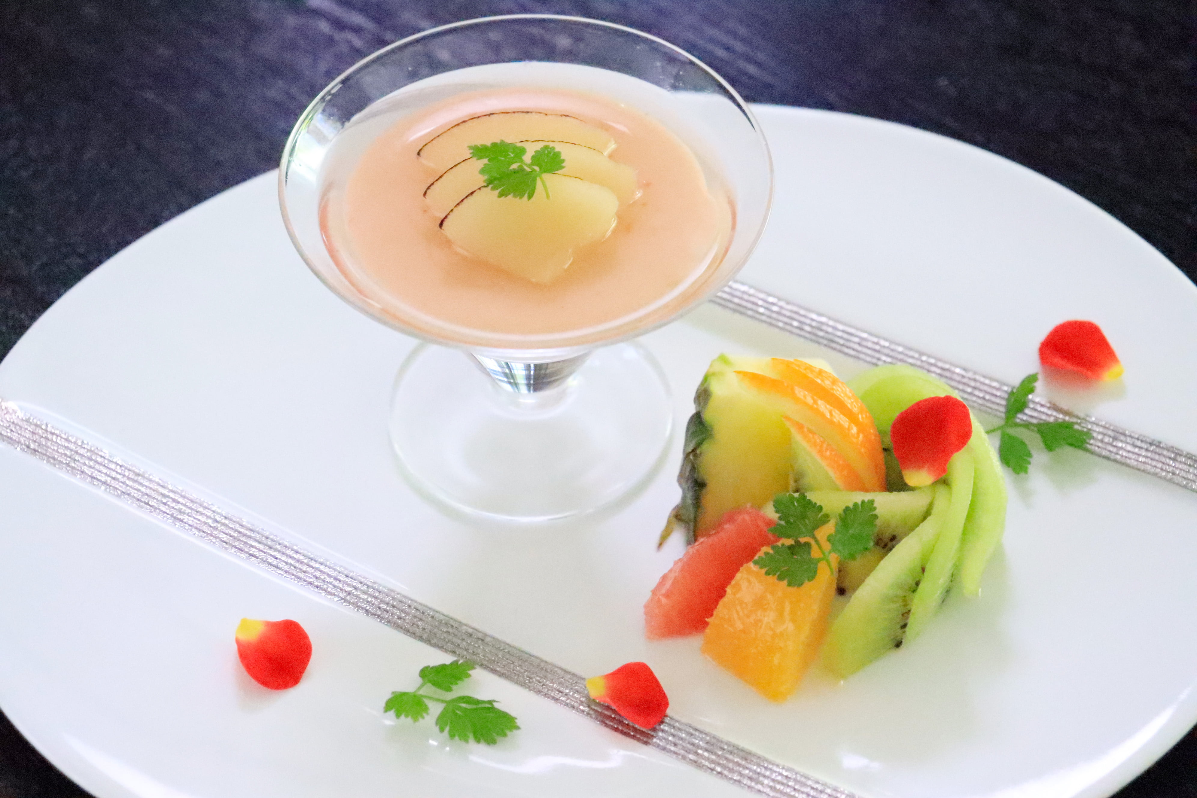 夏の特別会席　パンナコッタ／季節の果実