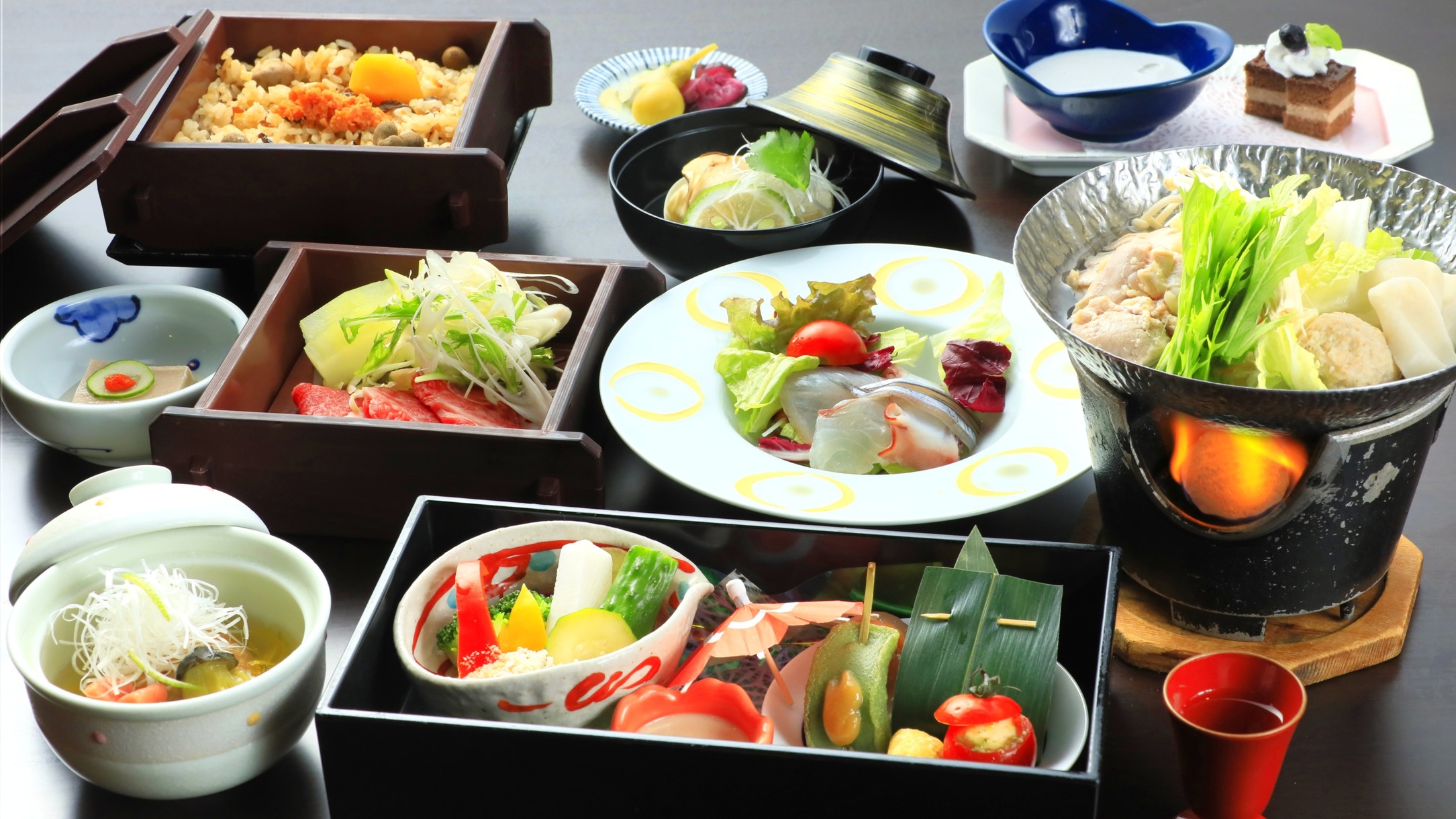 【特選会席■】熊本のこだわり食材や九州の旬魚旬菜、山鹿自慢の美人の湯を「源泉掛け流し」で満喫