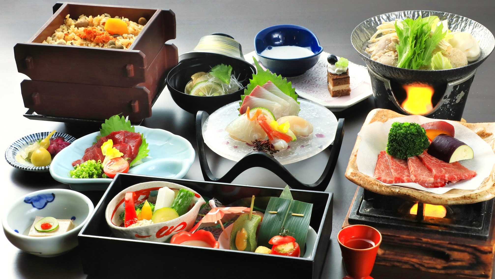 【当館上級会席●】和牛のうまみと天草の旬魚に舌鼓、熊本の味覚旅〜山鹿自慢のとろとろの湯とともに〜