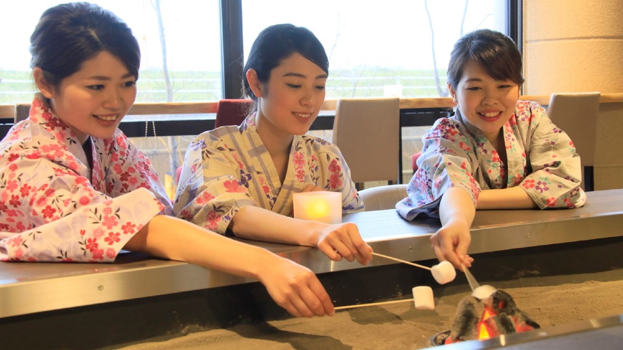 【ゆとりろ体験】囲炉裏での焼きマシュマロやとろとろの温泉をまるっと堪能！＜少量御膳▼八千代＞