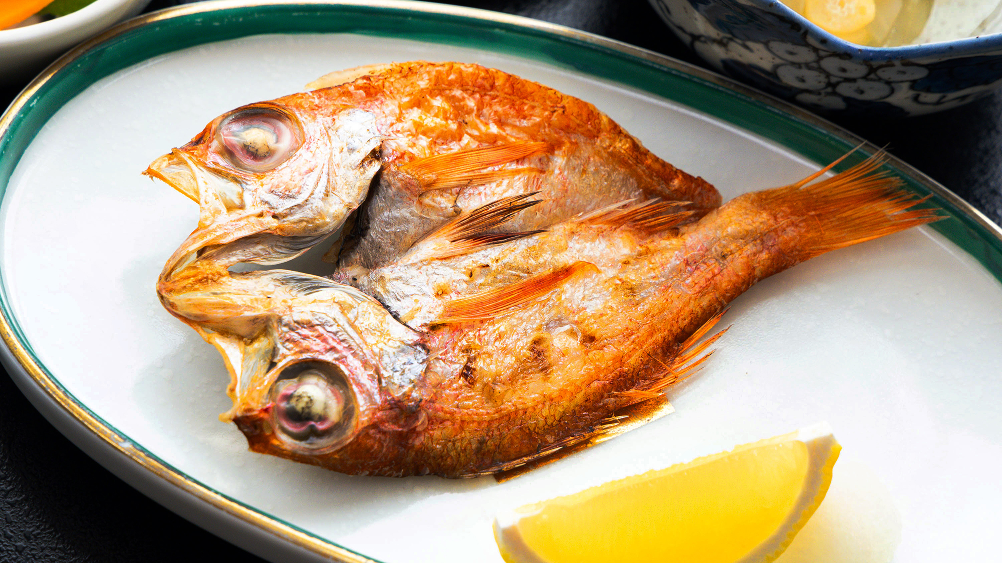 ■朝食一例■「のどぐろ」「笹カレイ」「あじ」等の日替わり焼き物