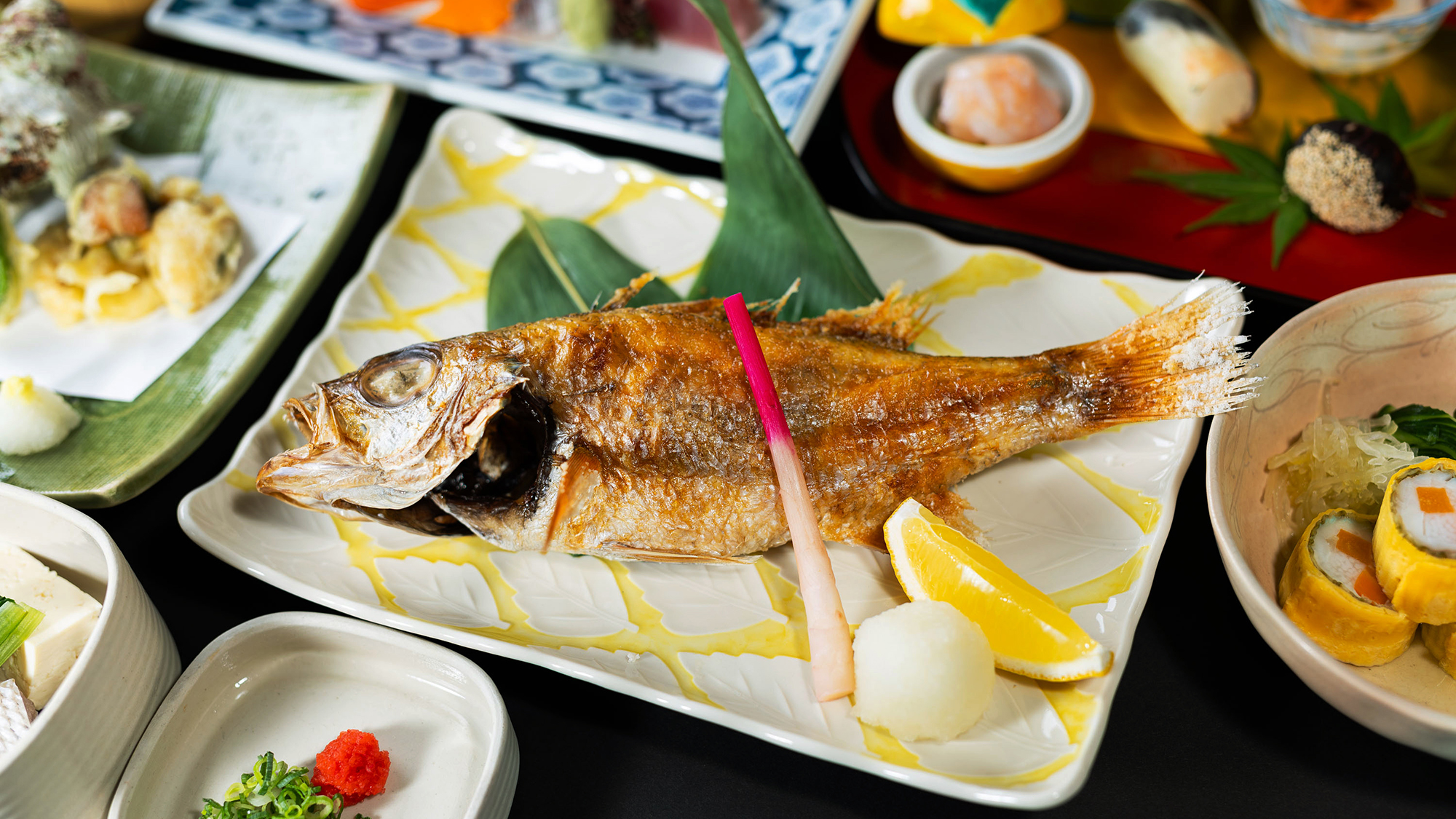 ■のどぐろ会席一例■のどぐろ塩焼き