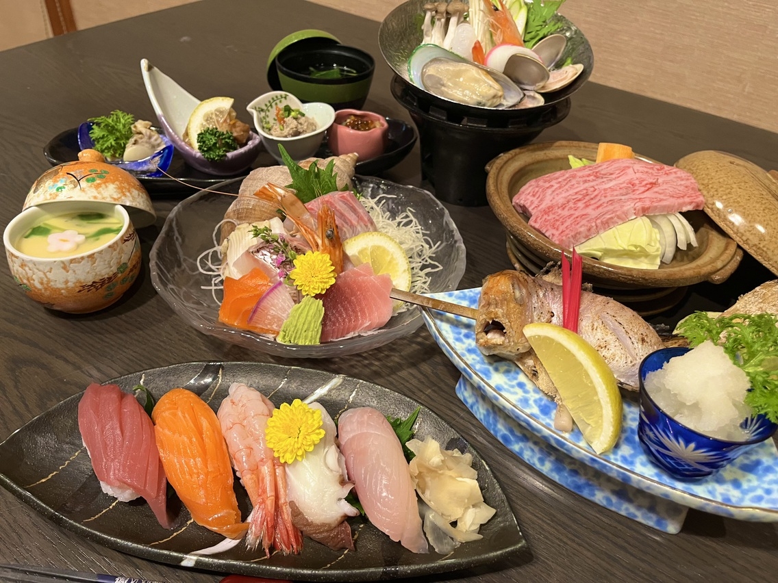 【数量限定】贅沢グルメプラン　〜村上牛陶板と地元海鮮〜