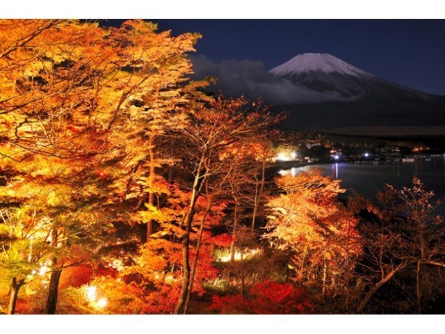’ 日本の渚 百選 ’ の山中湖『夕焼けの渚』の紅葉 Ⅰ