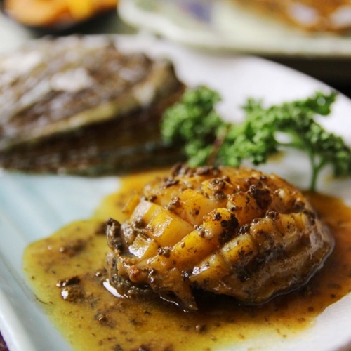 Abalone steak made with the owner chef's secret sauce