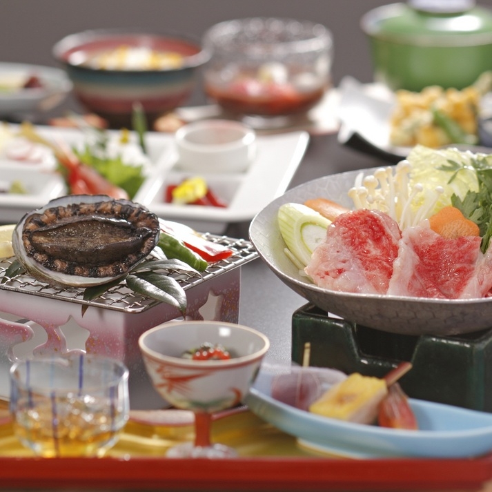 ♪温泉露天風呂付和洋室♪踊るアワビ＆和牛すき焼き満喫♪ 　【美肌ご縁旅】
