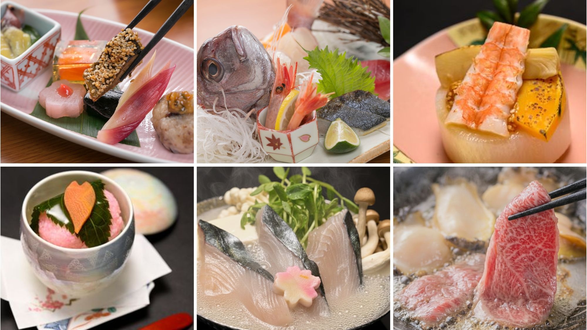 春の宝石箱会席≪岡山和牛・あわび・鰆・小鯛≫をお食事会場で！6/1〜夏会席≪岡山和牛・鮑・鱧・小鯛≫