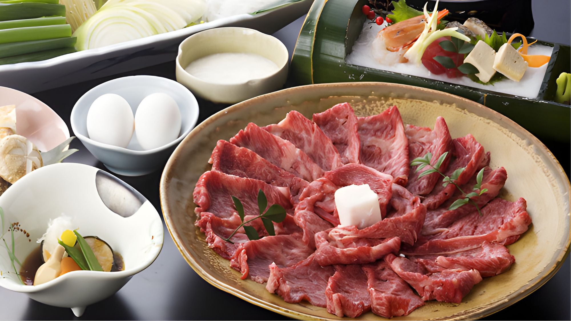 岡山和牛すき焼き鍋を当館自家製のわりしたでどうぞ♪