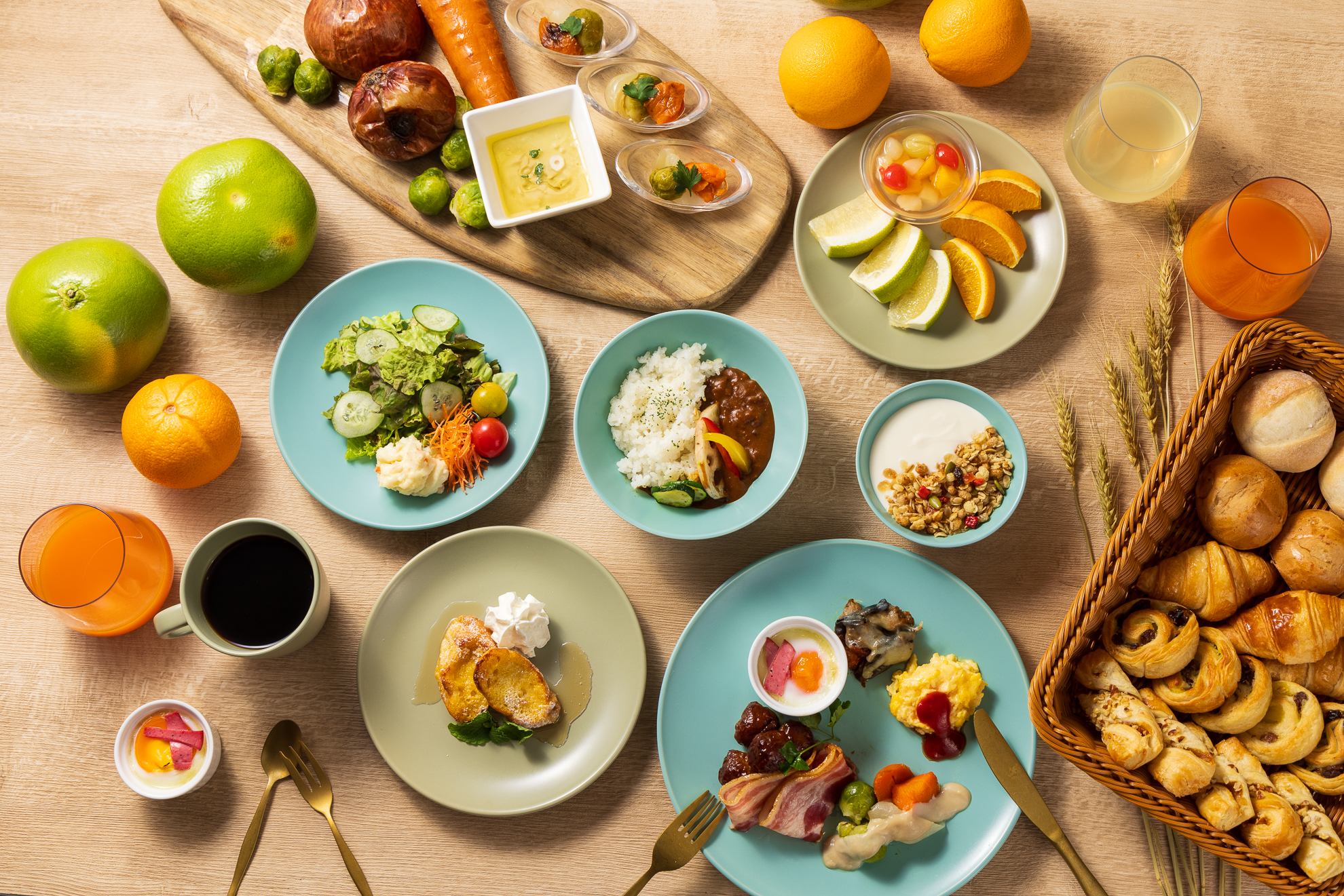 朝食　（洋食メニュー）　盛り付け例　※仕入れ状況によりメニューは変わります