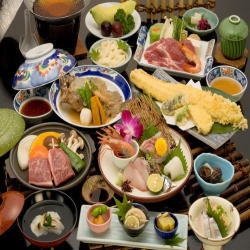 【竹】満腹♪牛肉と鮮魚の“いいとこ取り”会席　2食付