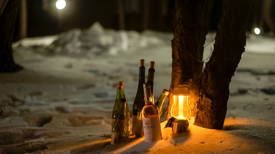 ・雪の中は天然の冷蔵庫に早変わり♪お酒もしっかり冷えます