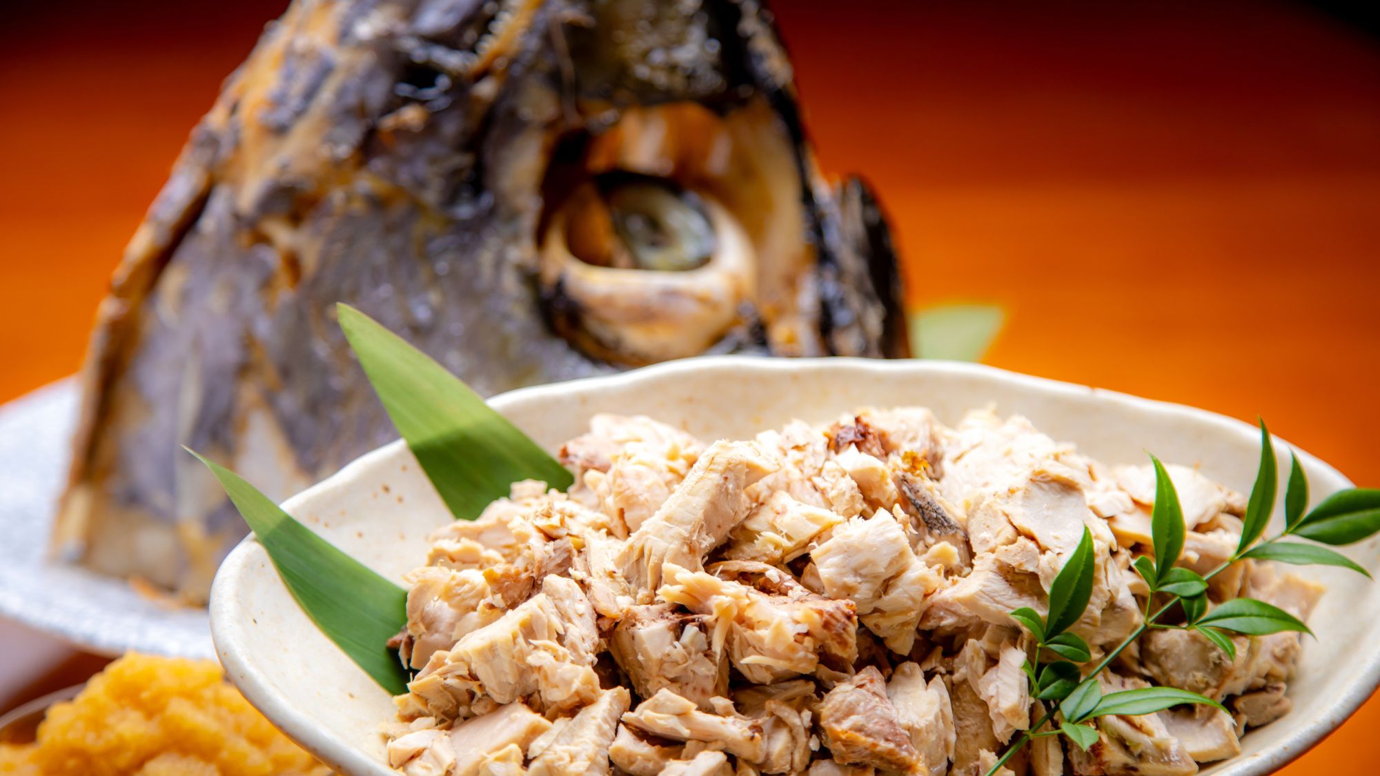 【夕食バイキング】マグロ兜のほぐし身（季節料理の一例です）