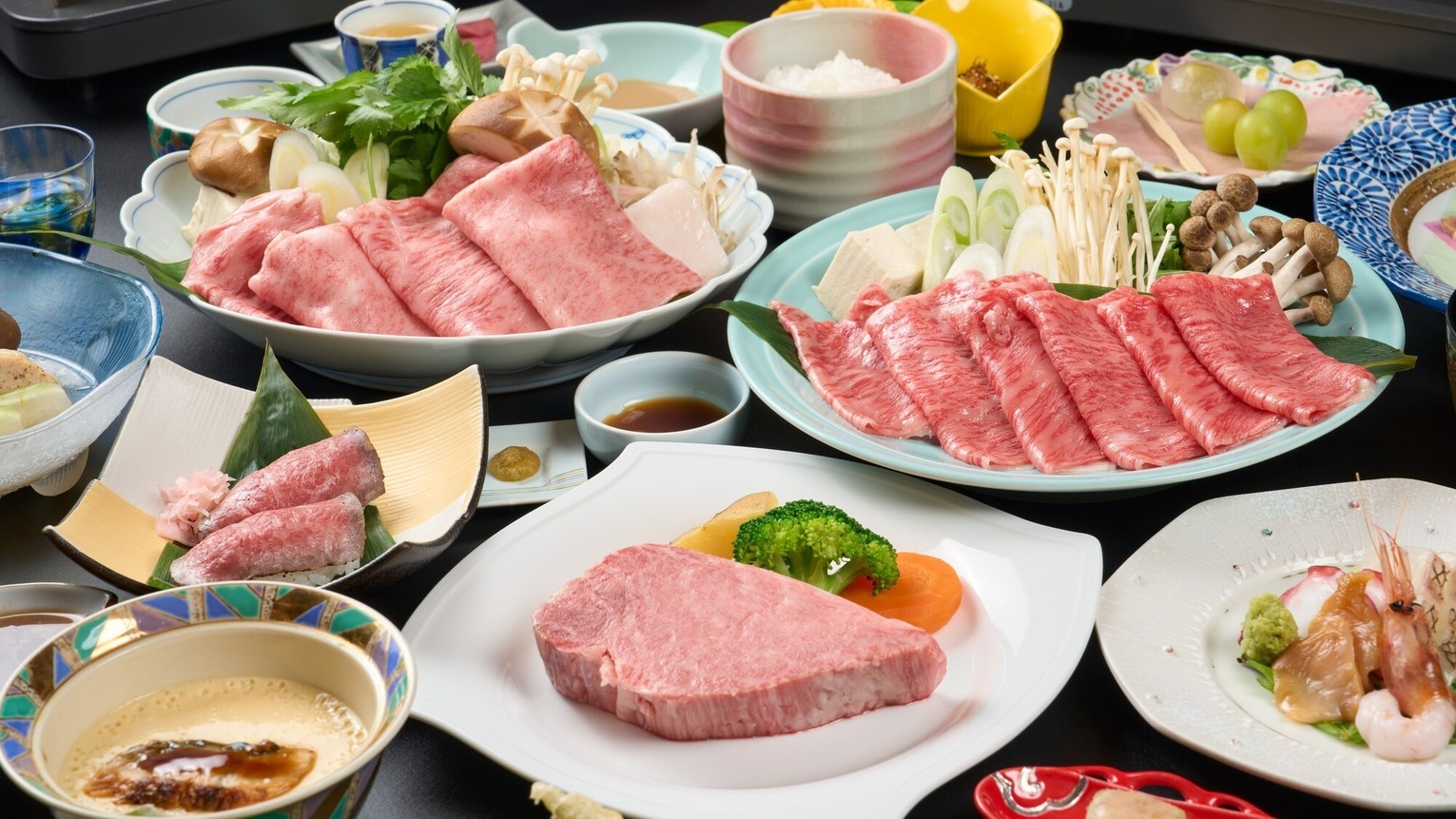 【2食付/グレードアップ】米沢牛を4種の食べ方で堪能！「米沢牛食べ尽くし」プラン【個室食】