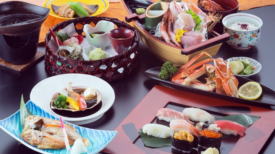 【上生寿司・鮑・ノドグロ・蟹グルメプラン】上握り寿司と幻の高級魚ノドグロ、更にアワビも