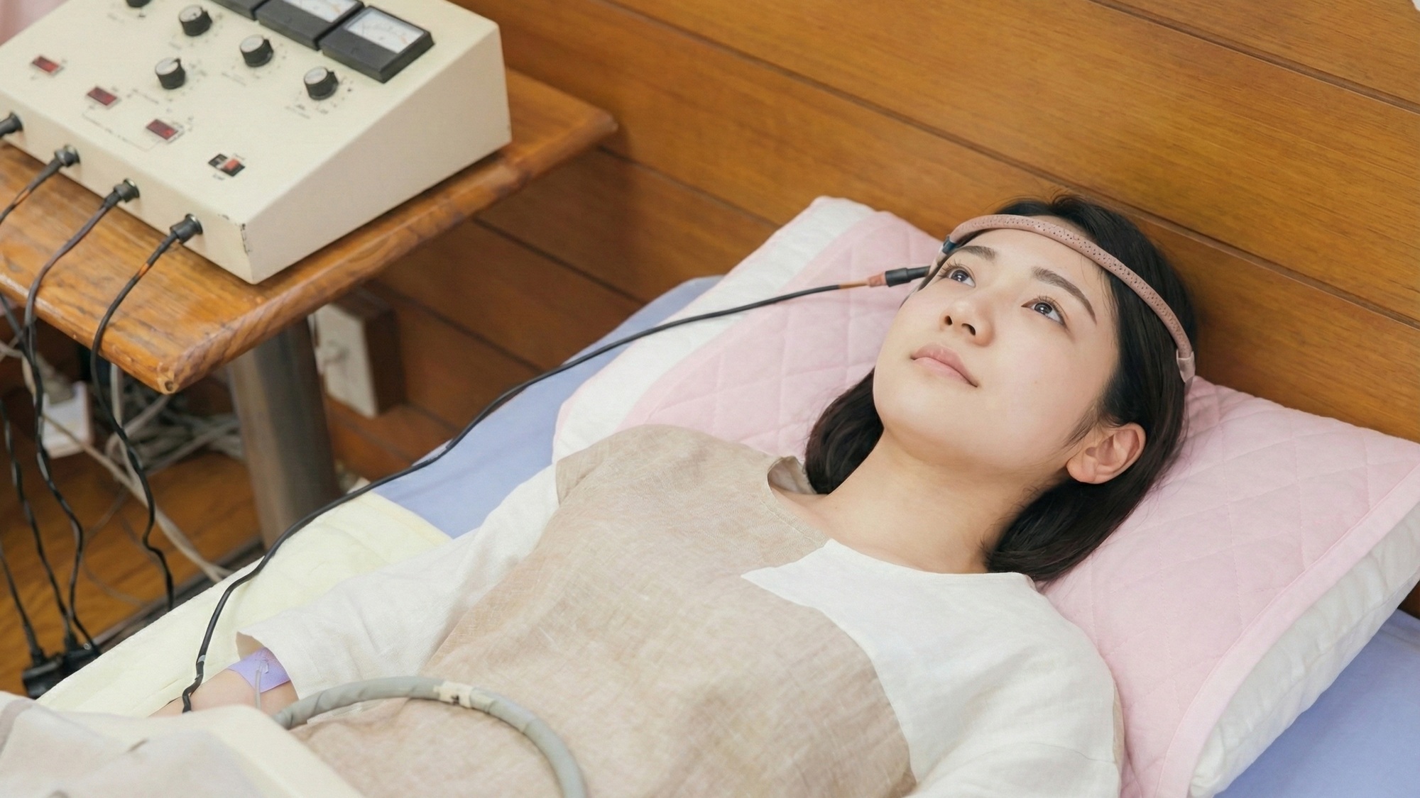 ・【アルファコイル】コイルにアルファ波のパルス電流を流し、リラックスしている脳の状態に誘導します