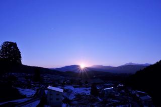 北信五岳に沈む夕陽