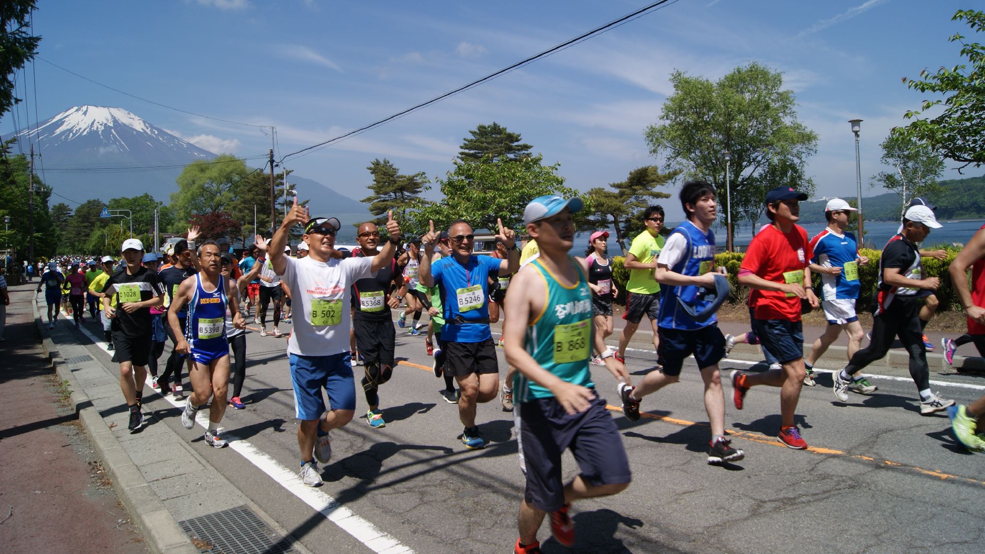 山中湖１週のロードレース。