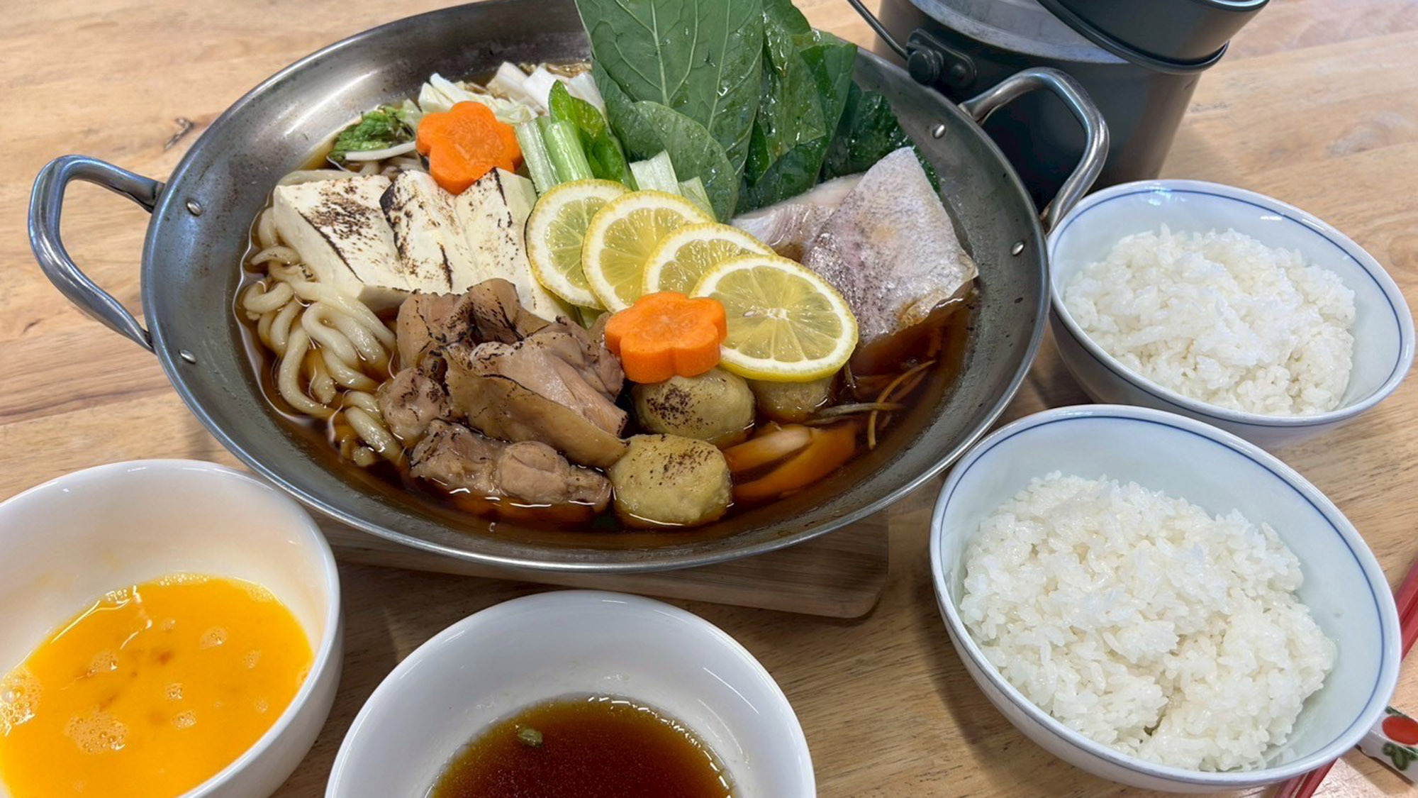 【夕食付】岡山県産森林鶏使用　瀬戸内風SUKIYAKI(すき焼き)