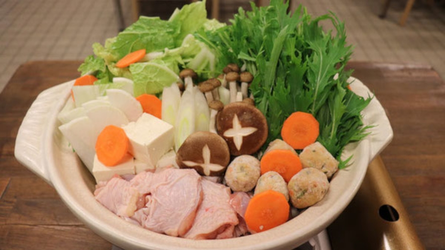 ・【冬季】夕食は岡山県産森林鶏の「あったか水炊き」