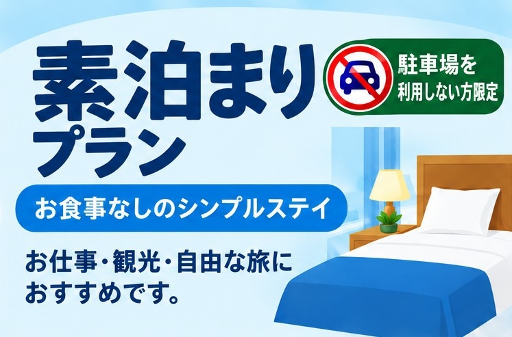 【電車・バス・タクシー公共交通機関ご利用者様限定】　素泊まりプラン　※駐車場利用不可
