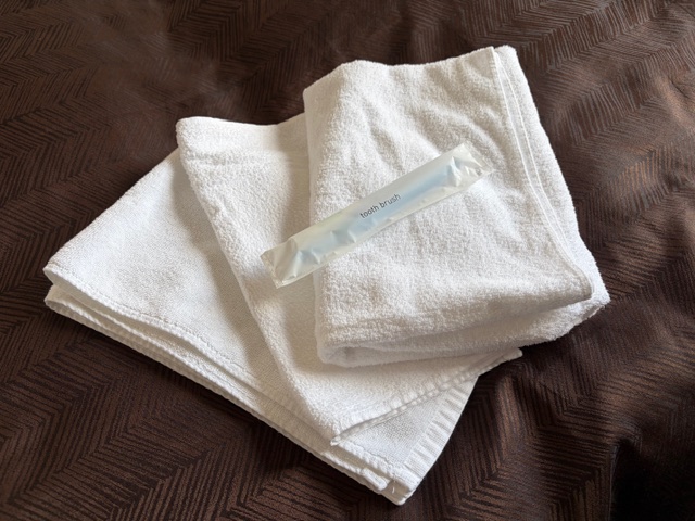 タオル類と歯ブラシ