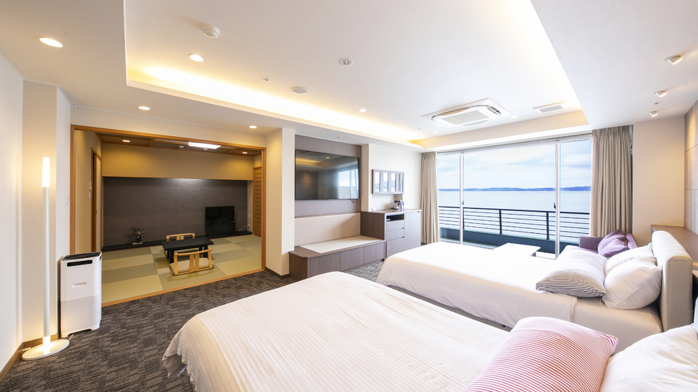 半露天風呂(温泉)付和洋室【客室一例】