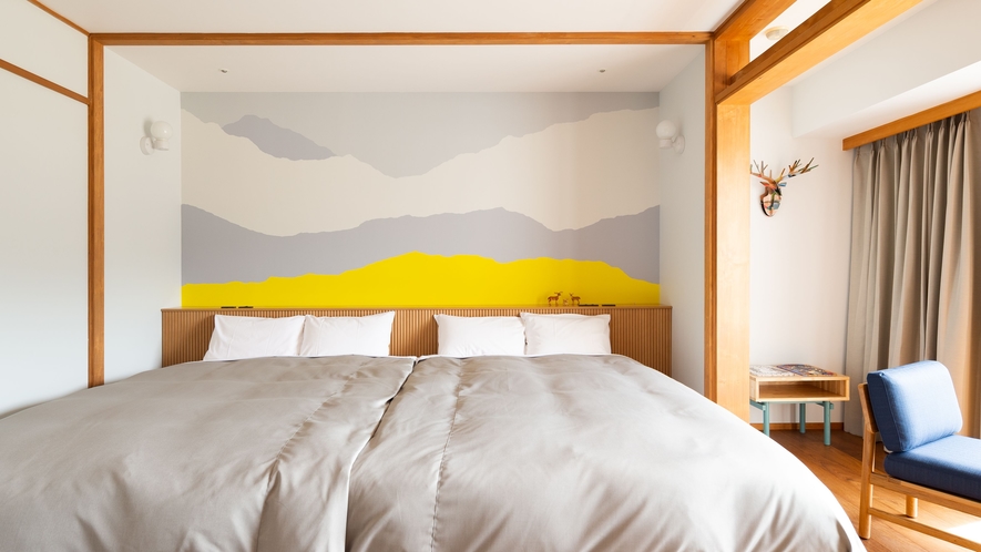 ☆【客室】大きなベッドの部屋　幅2.8mの強大なベッドが備え付けられた特別ルーム！