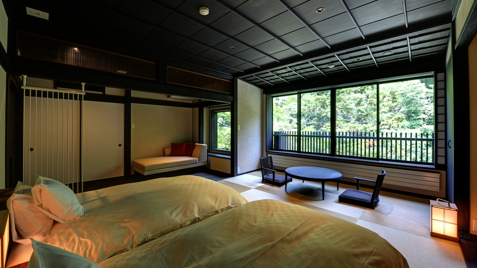 【鶴｜TSURU】48平米・天龍峡に最も近い客室・半露天風呂