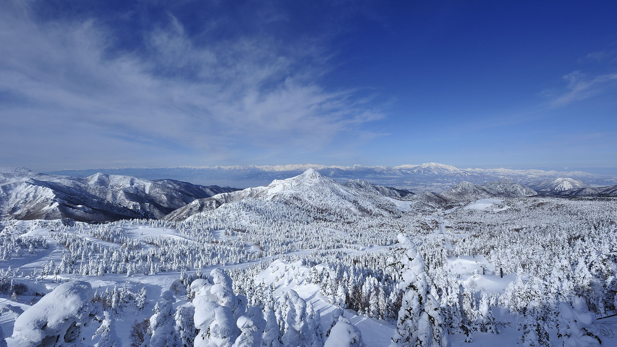 【冬】志賀高原の雪景色。