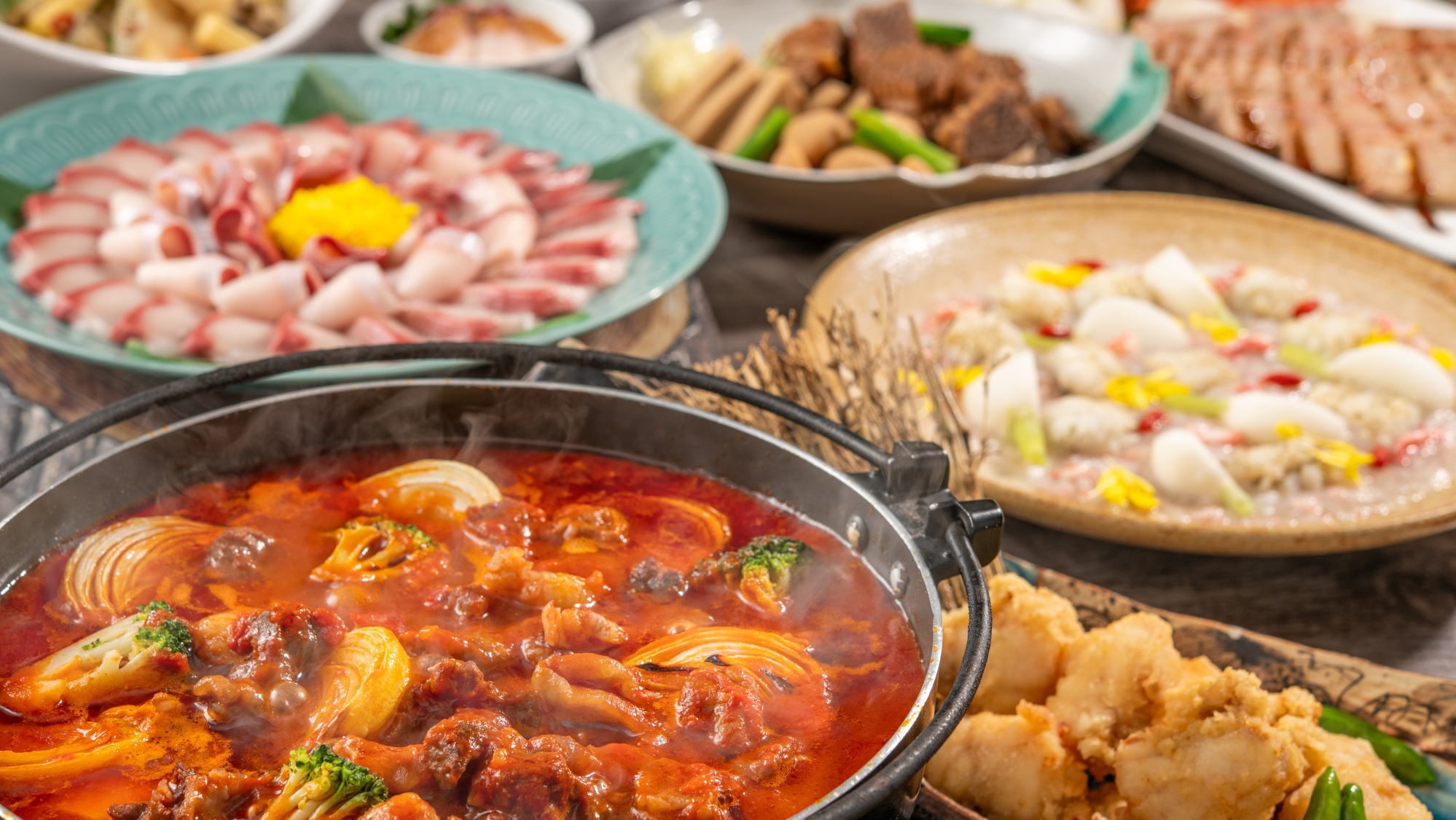 【秋田の冬ビュッフェ】秋田牛すじトマト煮込みやあんこうを冬の味覚と味わう！1泊2食付き