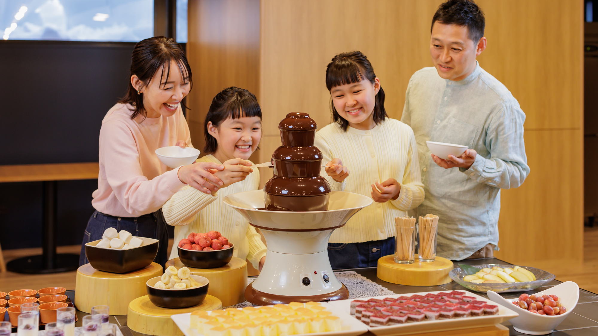 【夕食】お子様に大人気！チョコレートファウンテン